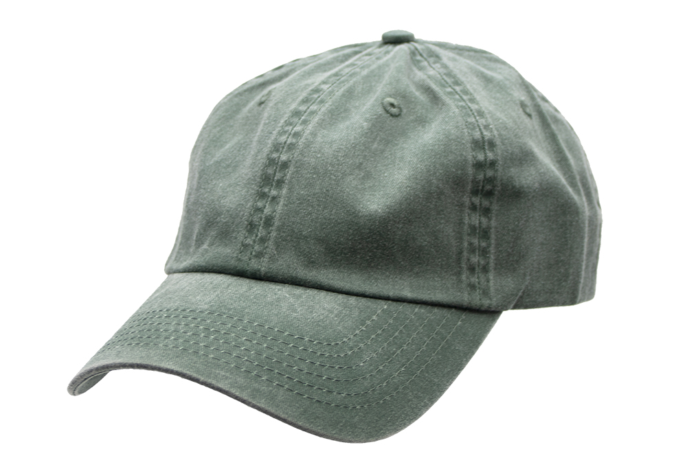 C6739 Green - 100% Cotton Twill Pigment Dyed 6 Panel cap.